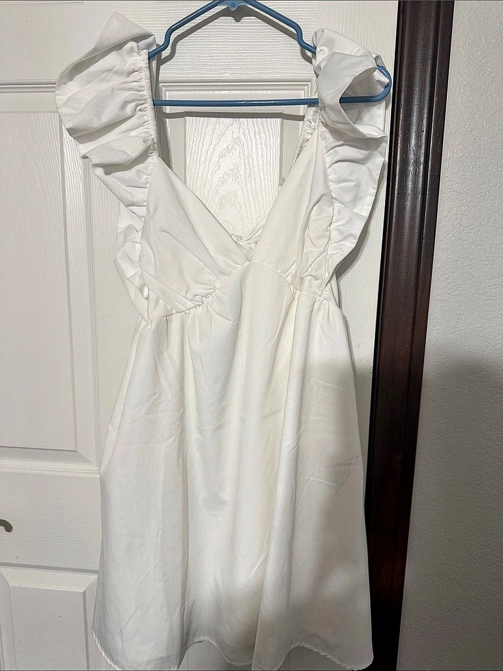 White Ruffle Mini Dress